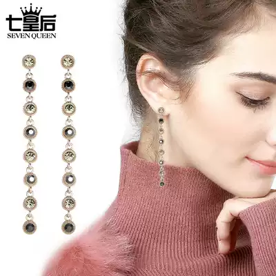 Korean simple long version of tassel earrings female niche design sense ear jewelry senior pendant earrings 2021 New Tide
