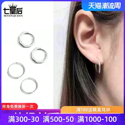 925 sterling silver earrings do not need to pick earrings 2021 New Tide temperament simple small earring high ear buckle