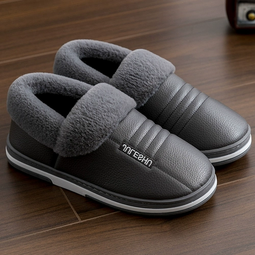 Мужские зимние удерживающие тепло милые демисезонные тапочки на платформе для влюбленных