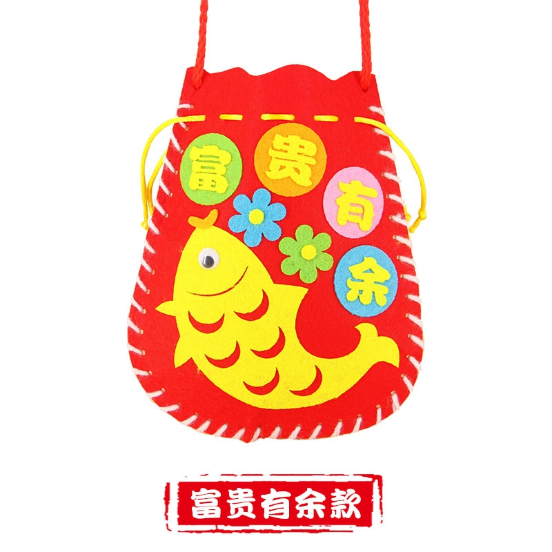 Pháo vải trang trí Năm mới Trẻ em mẫu giáo handmade DIY dán nguyên liệu sản xuất gói chào mừng ngày đầu năm mới thiệp tết handmade