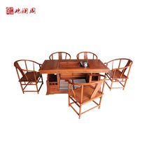 Mahogany tea table hedgehog red sandalwood kung fu tea table Chinese tea table solid wood automatic water Tea Table Chair combination