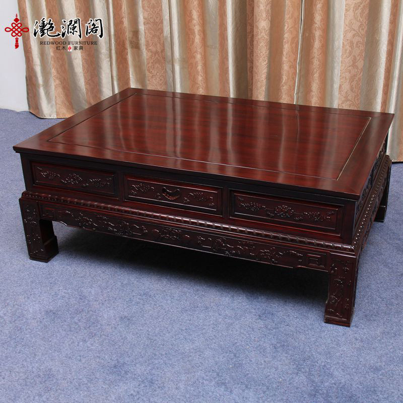 Red Wood Tea Table African Acid Branches Sofa Tea Table Chinese style Living room Doping a few whole Living-room Sofa Big Tea Table