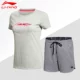 Bộ đồ thể thao mùa hè Li Ning 2018 Mùa hè mới cotton thoáng khí Áo thun ngắn tay Quần cắt cúp - Thể thao sau áo thể thao nữ adidas