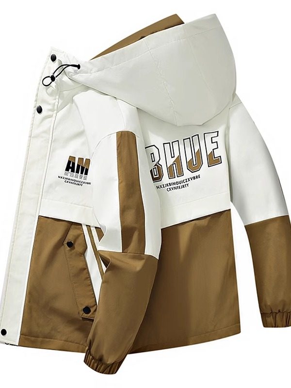 Spring and Autumn Men's Jacket Trendy Korean Style Workwear Hooded Jacket Men's Casual Thin Loose Windbreaker Men's Coat