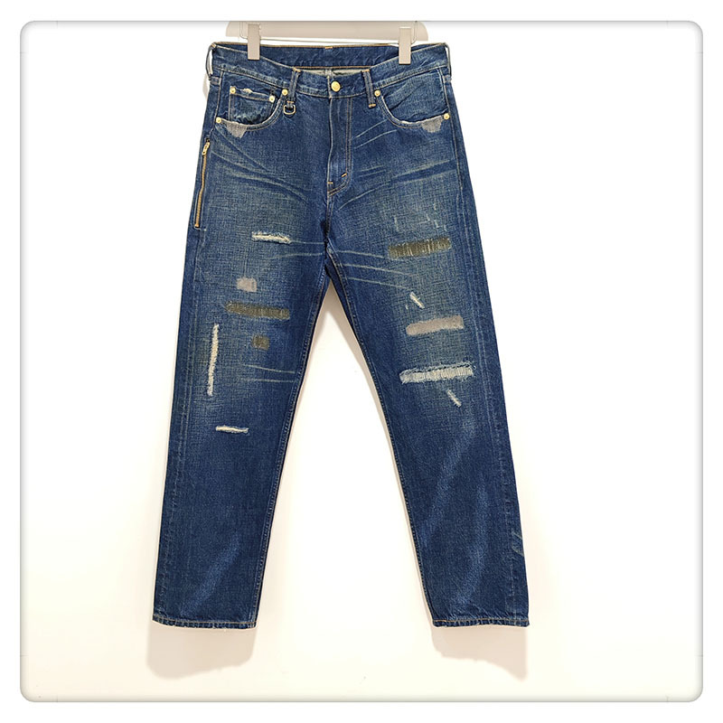 C3 Trend Fenom Crush 4 C4 Fourth Generation Distressed Patched Denim Men's Jeans