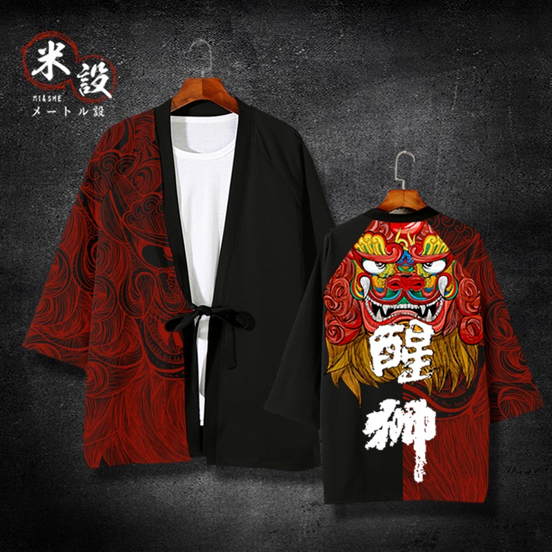 áo khoác cá nhân thương hiệu thủy triều áo của nam giới Trung Quốc gió nam Nhật Bản kimono kimono mùa thu đông nam quần áo dày