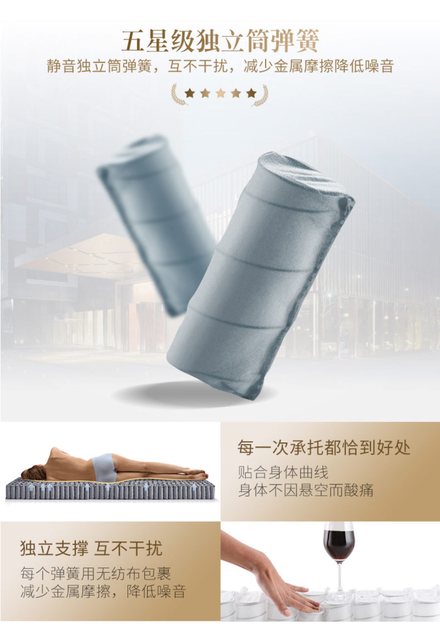 Mousse nệm 3cm mủ nệm độc lập xuân Simmons 1.8m thùng Hotel 1: 1 mô hình Pullman - Nệm nệm cho bé