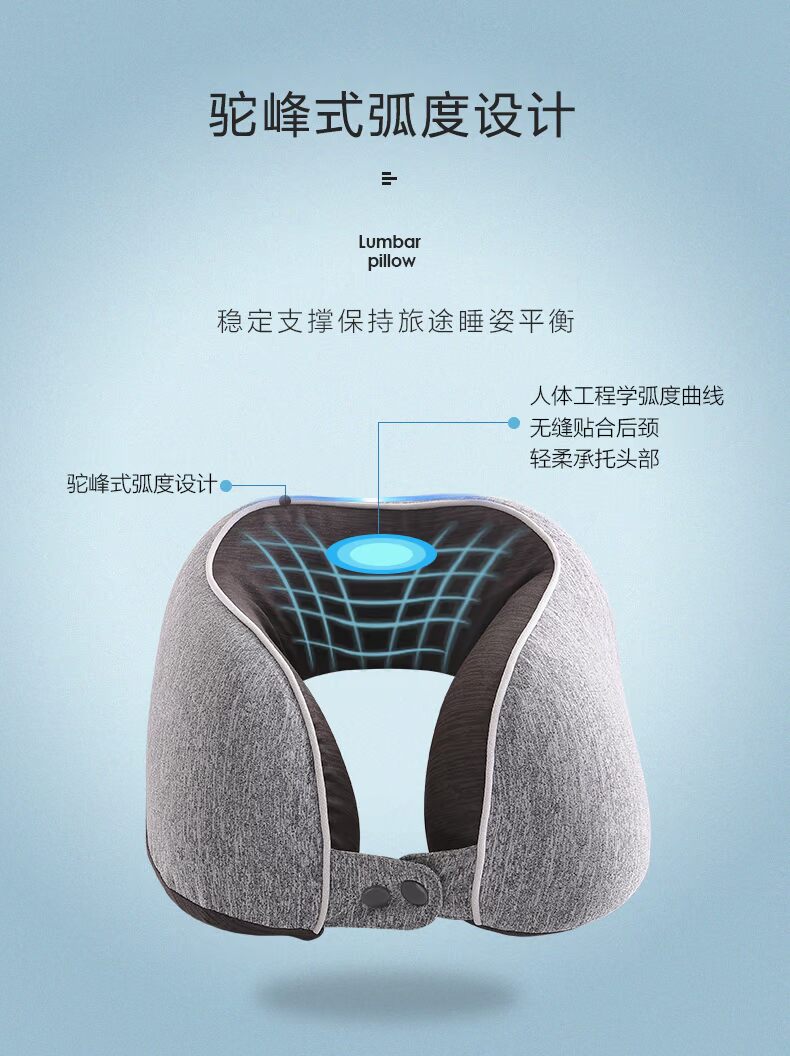 Gối hình chữ U Mousse Gối cổ NAP Gối đơn Cổ gối Gối cổ tử cung Bộ nhớ bọt Gối đôi - Gối gối cao su non babymoov