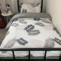 Nordic style student dormitory bed three-piece girl heart white leaves bunk single duvet cover sheet four-piece set