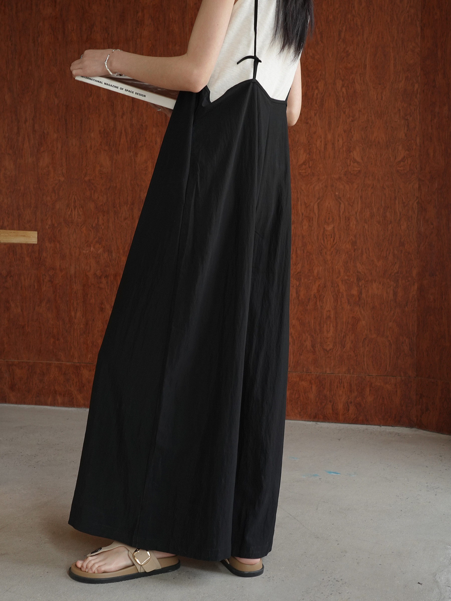 Боди/брюки 原创高级感百搭连体裤女细肩带背带裤 薄款可调节棉感休闲阔腿裤