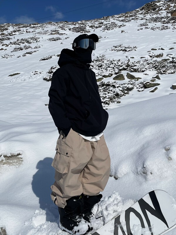 Snowproof Snowboarding Pants, Waterproof, Windproof, Fleece-Lined, Loose Fit, Oversize, Affordable Freestyle Double-Board Snow Pants