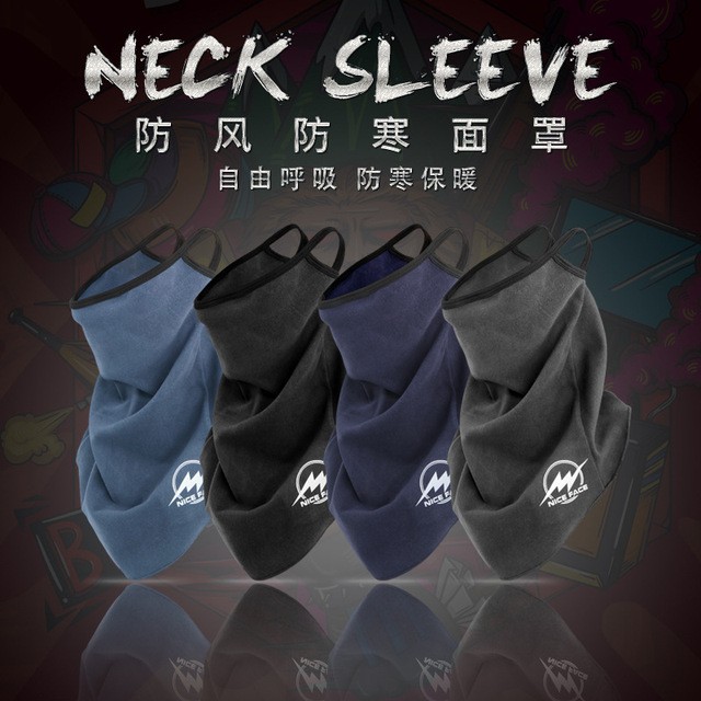 Skiing thin V-face artifact ski face V-face plus velvet mask windproof and breathable Men and women ear hanging fleece scarf