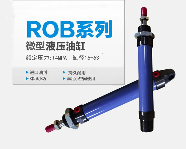 ROB/ROA/ROC khoan 20 xi lanh thủy lực tròn mini 20*50 100*150 200 250 300 ben thủy lực 2 chiều