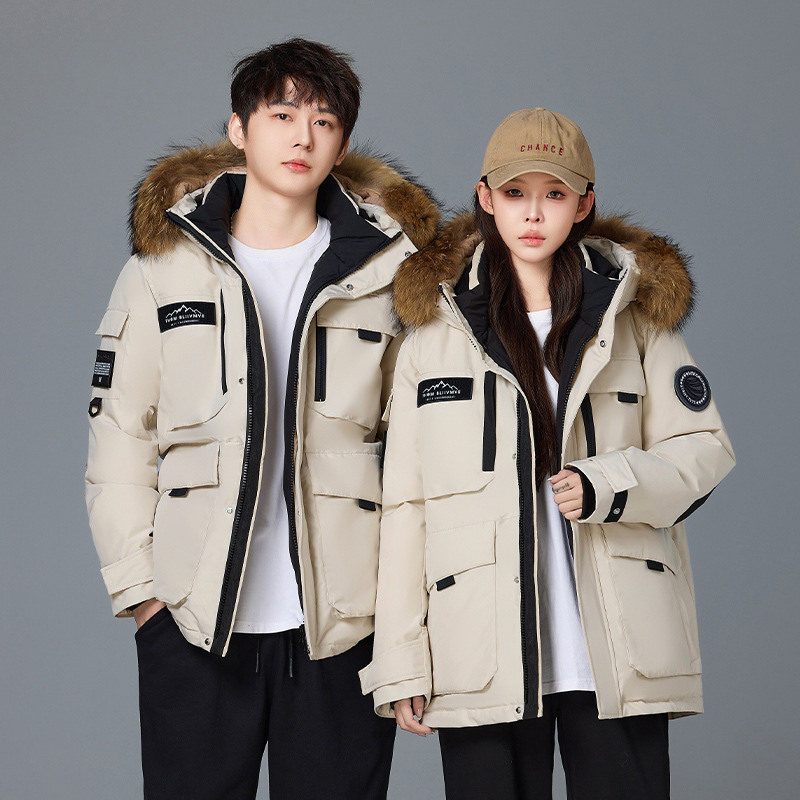 Duck down Jacket for Men and Women, Mid-Length, 2026 Winter New Style, Casual Thickened Large Size White Goose down Workwear Hooded Coat Duck down Jacket for Men and Women, Mid-Length, 2026 Winter New Style, Casual Thickened Large Size White Goose down Workwear Hooded Coat