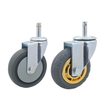 Dining cart wheels universal wheels three-layer stainless steel square tube collection dining cart cloth straw cart silent casters 4-inch wheels