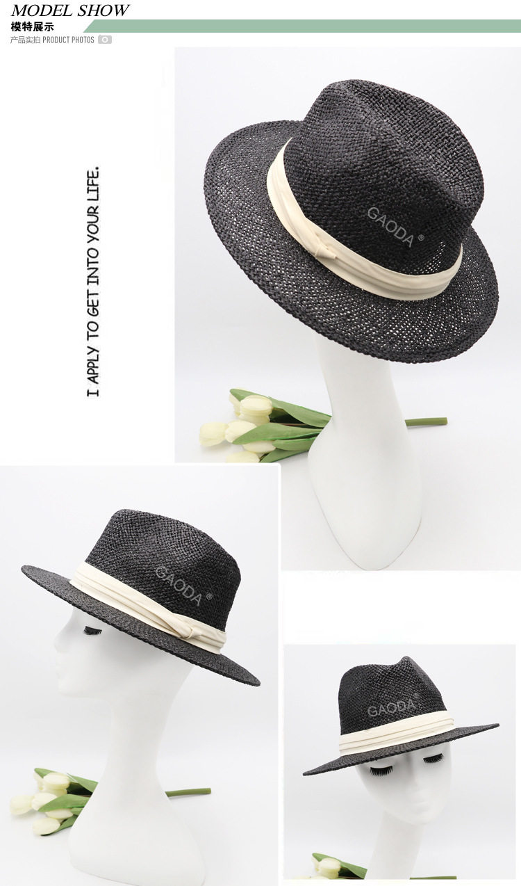 Лето мужской соломенная шляпа пирсинг большой брим затенение кепка большой размер кепка лето сэр Шляпа Панама Шляпа цилиндр 