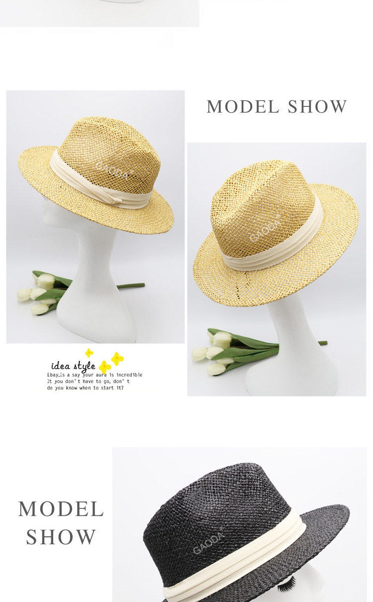 Лето мужской соломенная шляпа пирсинг большой брим затенение кепка большой размер кепка лето сэр Шляпа Панама Шляпа цилиндр 