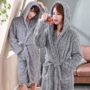 Cặp đôi ngủ đêm đồ ngủ nữ mùa thu và mùa đông dày flannel cộng với lông cừu dài san hô áo choàng nam mùa đông áo choàng tắm đồ ngủ đẹp