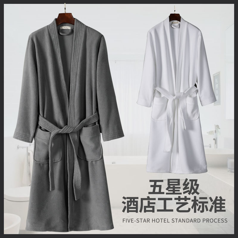 Bathrobe Woman Long Version Absorbent Spring Autumn Winter Bathrobe Male Coral Suede Towel Material Hotel Couple Sleeping Robe for autumn and winter