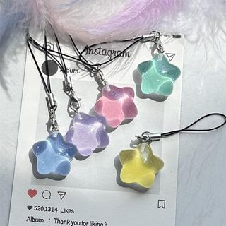 ins可爱果冻细闪胖星星手机绳钥匙扣粉嫩少女心包包挂件情侣礼物