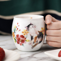 Beauty thick burn Japan imported cute mug coffee cup girl ceramic breakfast Cup home couple
