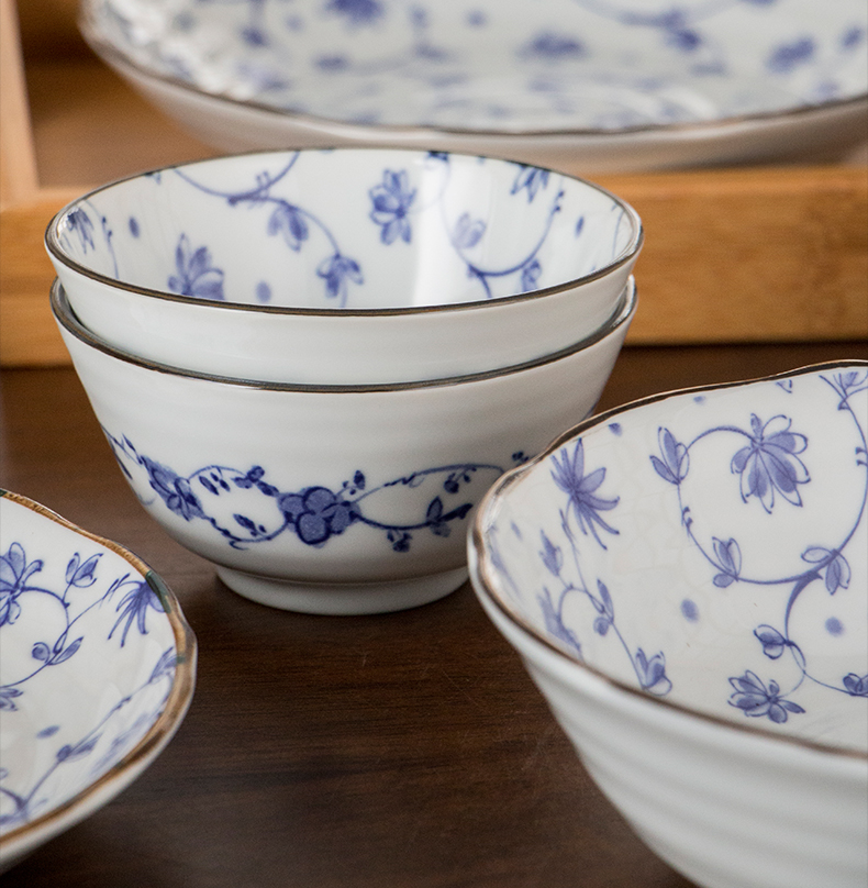 Meinung burn Japanese imports of ceramic tableware household bowl of noodles bowl bowl of soup eat dishes plate