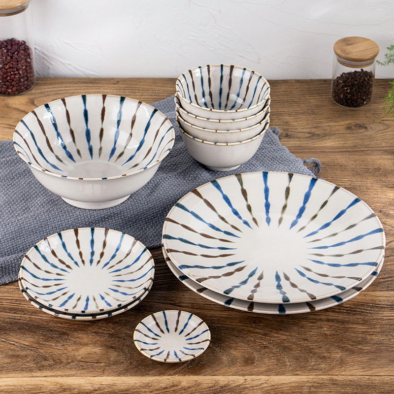 Japanese ten grass to restore ancient ways of imported bowl dish dish outfit to use individual household ceramics tableware creative sushi plate