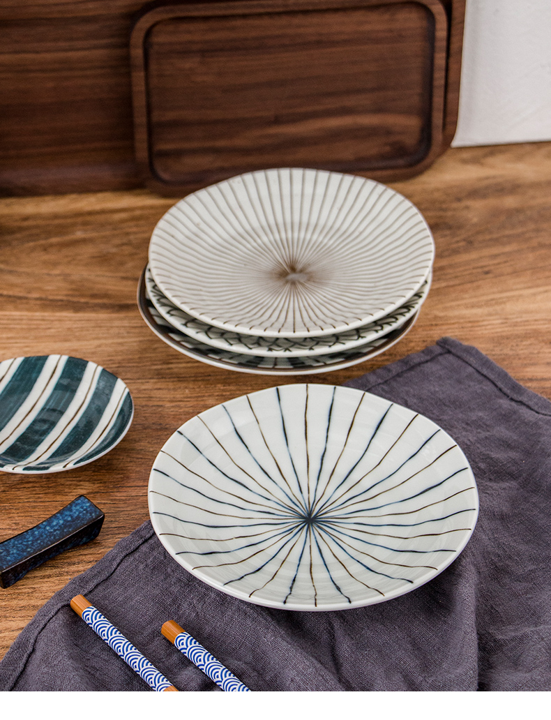 Japanese literary contracted under glaze color porcelain tableware 0-6.5 inch disks the household snack plate combination