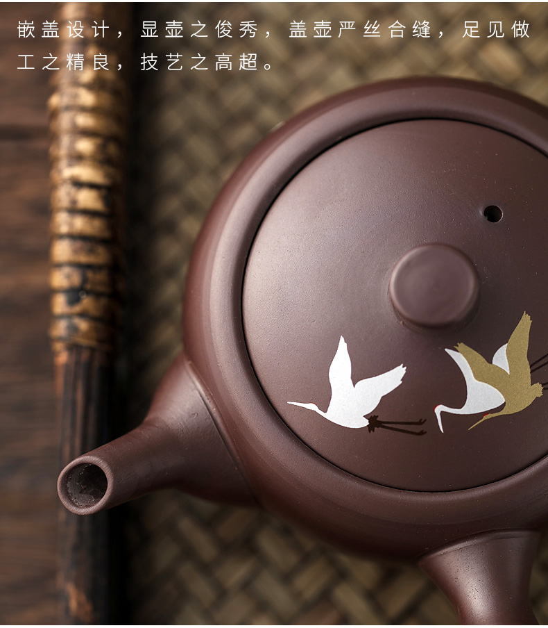 Japan pure manual authentic it side put small household utensils small purple clay teapot Japanese kunfu tea kettle
