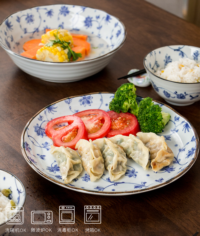 Meinung burn Japanese imports of ceramic tableware household bowl of noodles bowl bowl of soup eat dishes plate