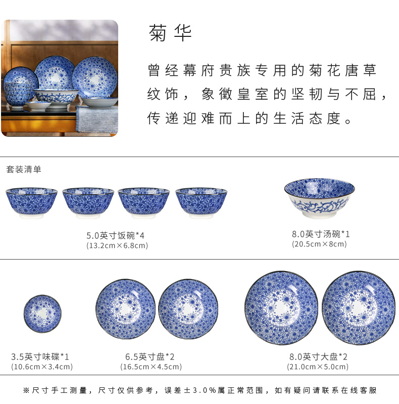 Meinung burn Japanese ceramic dishes and cutlery set noodles in soup bowl dish creative household 10 4 contracted and pure and fresh