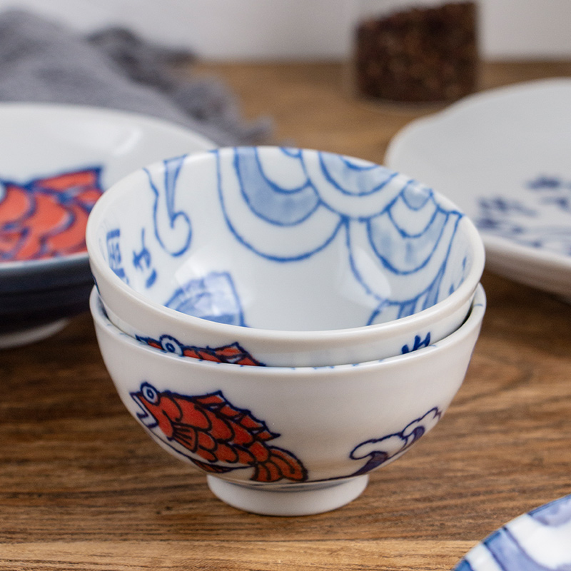 Japan hand - made ceramic painting letter Japanese dishes suit creative dishes 15 first bowl of single microwave special combination