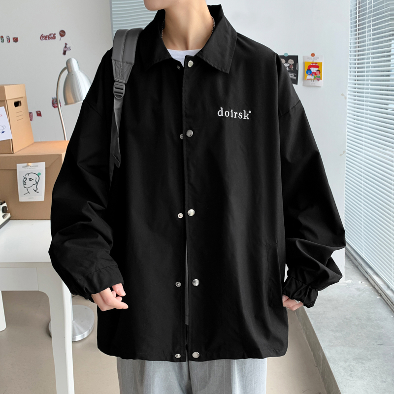 Casual jacket men's spring and autumn Korean version of the trendy brand ins jacket men's trend loose Hong Kong style all-match boys top clothes