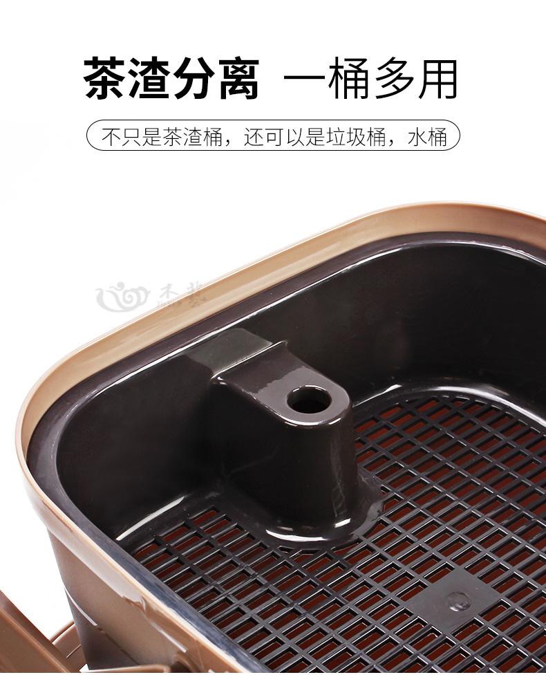 Xô trà xô trà Bã trà hộ gia đình thùng nhựa nước thải xô nước Phụ kiện trà thùng rác có thể thoát nước xô nhỏ xô trà bình pha trà thủy tinh