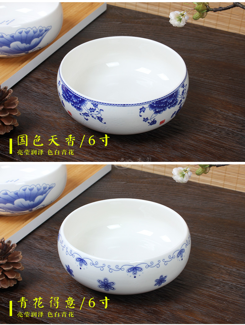Trà rửa lớn dùng trong gia đình rửa chén bằng gốm sứ màu xanh và trắng đặt phụ kiện chén chén trà nghi lễ sáu quý ông bằng nước rửa - Trà sứ bình trà thủy tinh có lọc