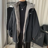 Бархатная японская трендовая куртка с капюшоном