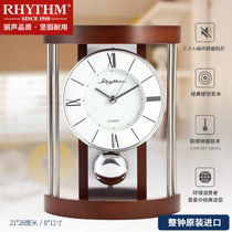 Livocal Seat Clock Au Style Classical Muted Solid Wood Seat Bell Headroom Belling-room Wall-mounted Bell Modern Bedroom Quartz Clock