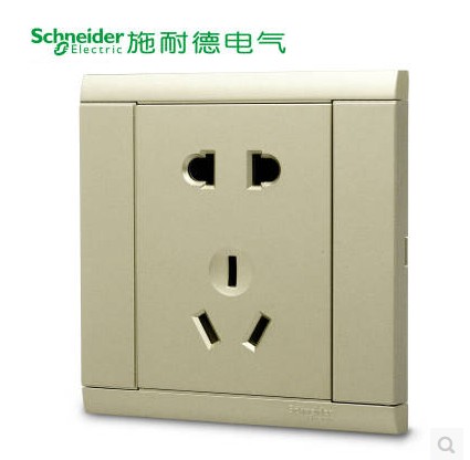Schneider A5 Yingrun series 10A two-three-pole five-hole socket gold full range