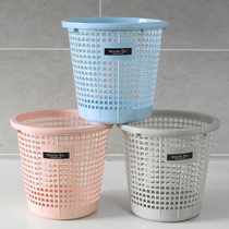  Household simple trash can Living room lidless large creative plastic small tube Bedroom kitchen bathroom toilet paper basket