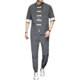 Летний комплект, трендовая рубашка для мальчиков, из хлопка и льна, китайский стиль