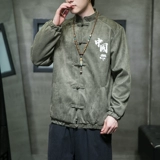 Демисезонная ретро куртка, бархатное мужское ханьфу, большой размер