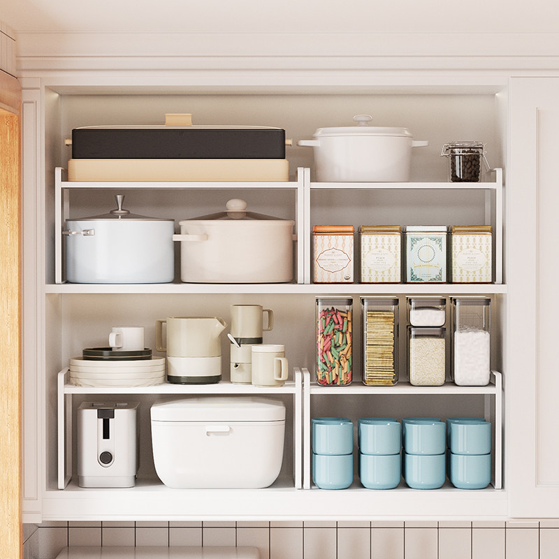 Kitchen countertop seasoning layered shelf desktop multi-functional storage overall cabinet inner compartment cabinet single-layer pot rack