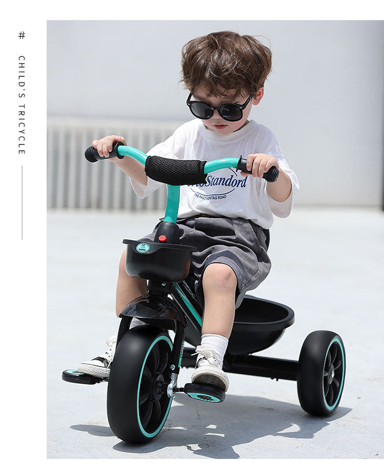 Трехколесный велосипед 巴布豆儿童三轮车1-2-3-5岁4幼儿宝宝轻便婴儿脚踏手推车溜娃神器