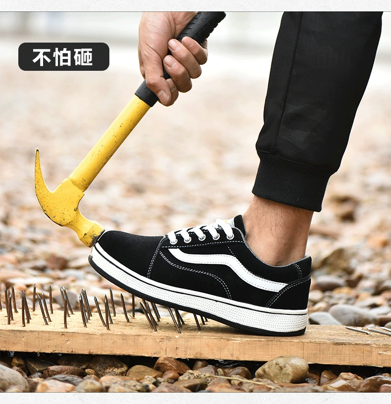 Labor protection shoes for men in all seasons, anti-smash and puncture-resistant steel toe caps, breathable work shoes, lightweight construction site safety women's insulated shoes