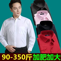 Áo sơ mi nam trung niên mùa thu XL chất béo lỏng lẻo đầm trung niên thêm lớn kinh doanh áo sơ mi nam dài tay áo sơ mi hàng hiệu