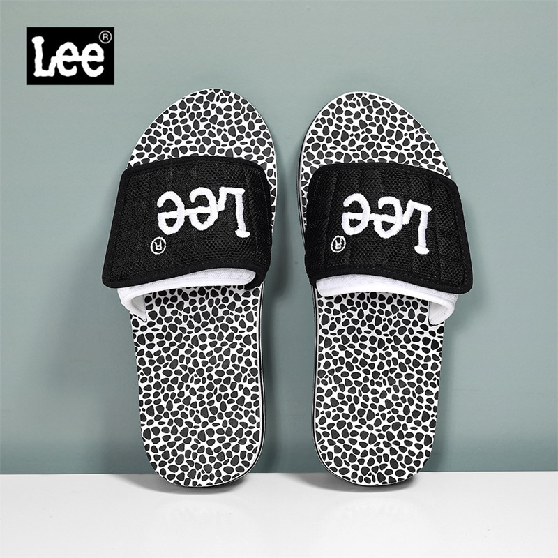 Lee Official Men's Slip-On Sandals 2026 Summer Soft-Soled Outdoor Casual Leopard Print Color-Blocked Slippers