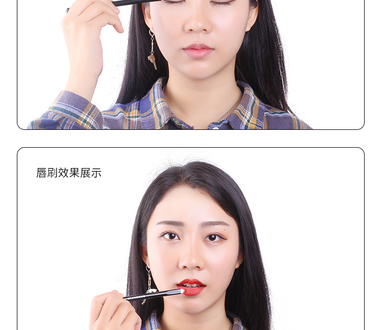 2 gậy mắt người mới trang điểm cọ công cụ bóng mắt cọ môi son môi cọ môi xiên lông mày bàn chải xiên góc lông mày - Các công cụ làm đẹp khác lô dính tóc mái