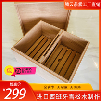 Imported Spanish cedar wood cigar humidor pure solid wood can hold 85 pieces sealed thickening large capacity alcoholization