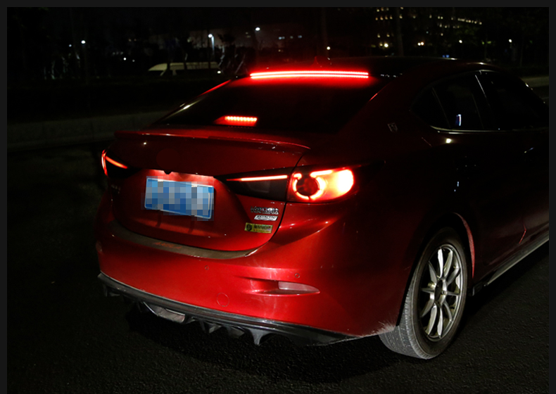 Mazda 3 Angkesaila top wing sửa đổi với ánh sáng cánh giữa miễn phí đấm áp lực cánh cố định gió đuôi trang trí bên ngoài đặc biệt