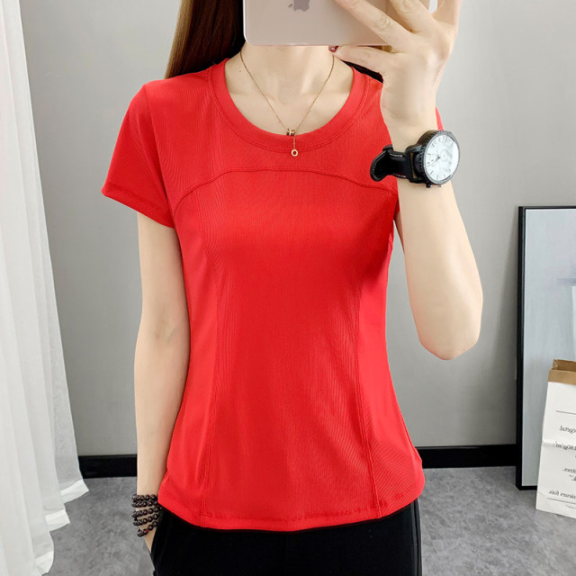 Round neck quick-drying short-sleeved T-shirt for women summer